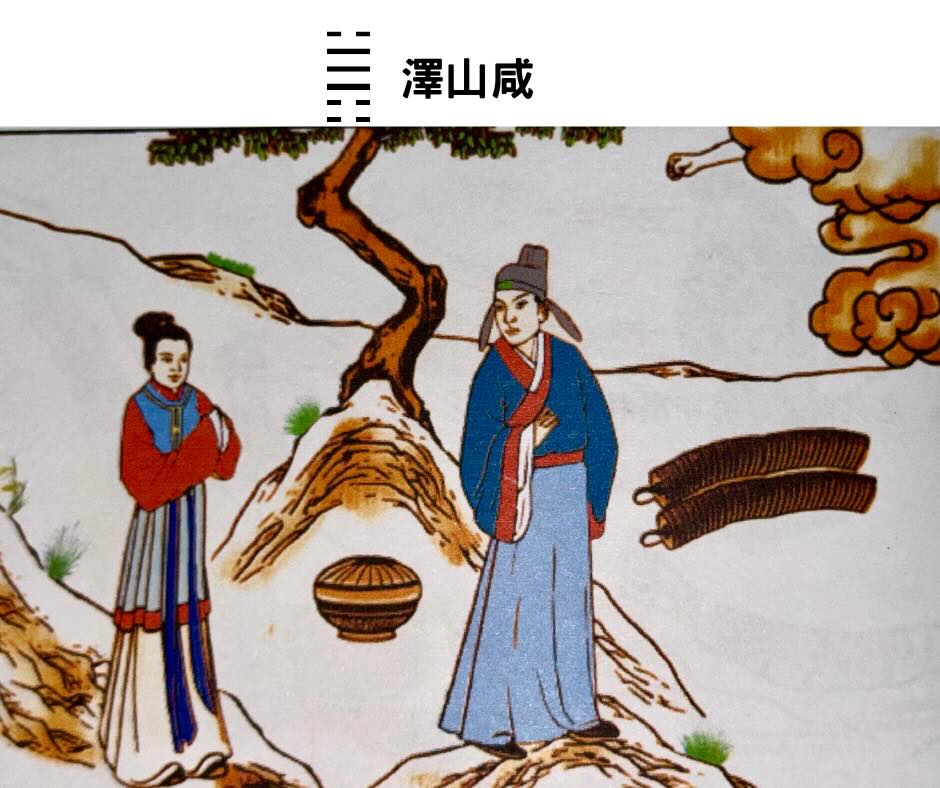 易經八卦占卜 外掛兌卦＋內卦艮卦＝澤山咸卦