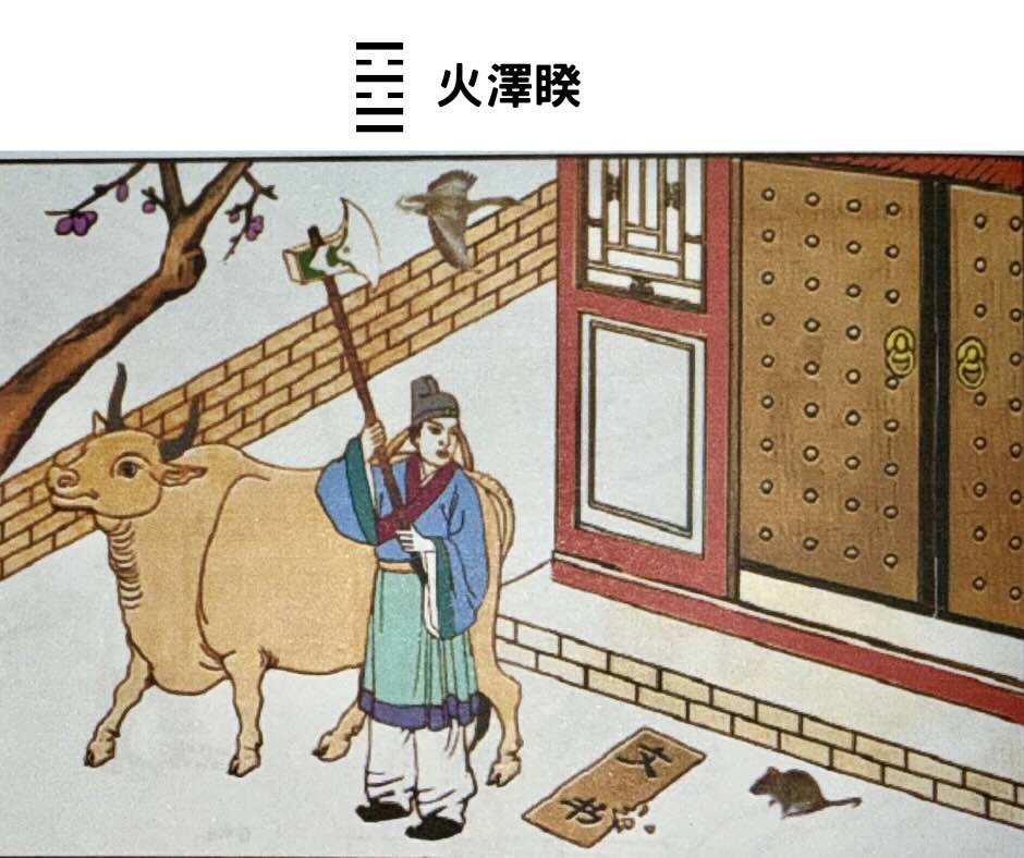 易經八卦占卜 外掛離卦＋內卦兌卦＝火澤睽卦
