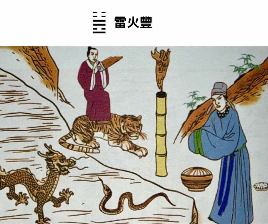 易經八卦占卜 外掛震卦＋內卦離卦＝雷火豐卦